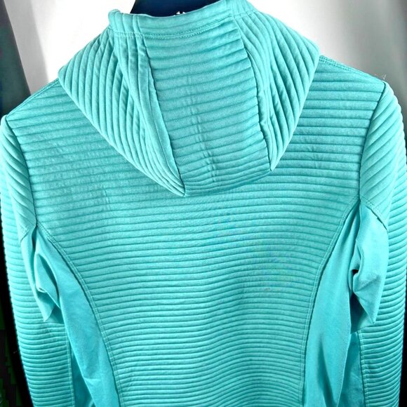 Brooks Women’s Quilted Hoodie Zip Up Jacket Teal Size M Medium - Picture 6 of 6